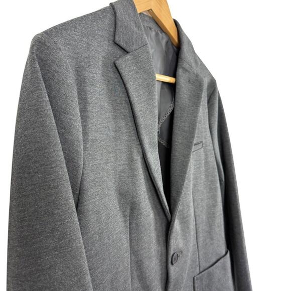 Kenneth Cole New York Mens Gray Ponte Thick Knit Blazer Suit Jacket Stretch 40 - Picture 4 of 16